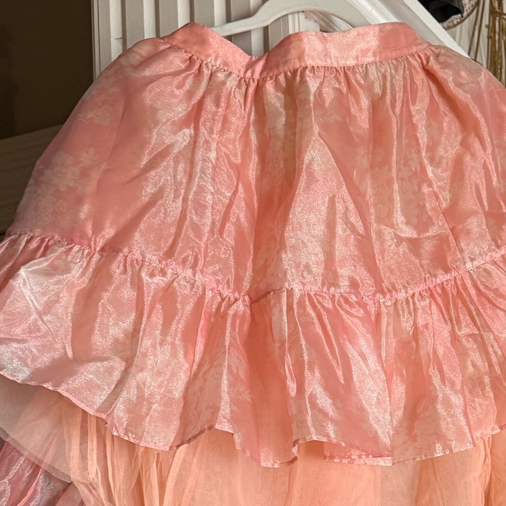 LoveShackFancy Blush Pink Ruffled skirt- size 12 - Picture 3 of 7